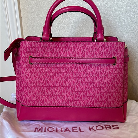 Michael Kors Electric Pink Reed Large Satchel with Matching Wallet - Picture 6 of 16